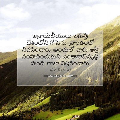 Picture 07 - ఆదికాండం 47:27 TELIRV - ఇశ్రాయేలీయులు - Bible Verse Picture