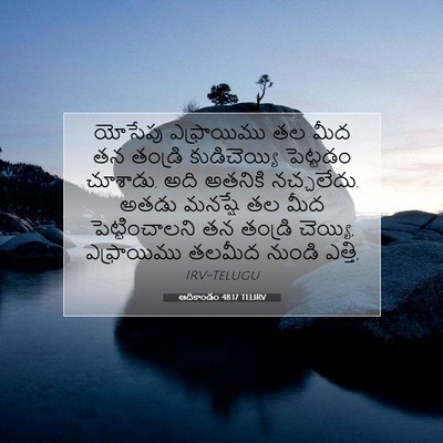 Picture 07 - ఆదికాండం 48:17 TELIRV - యోసేపు ఎఫ్రాయిము - Bible Verse Picture