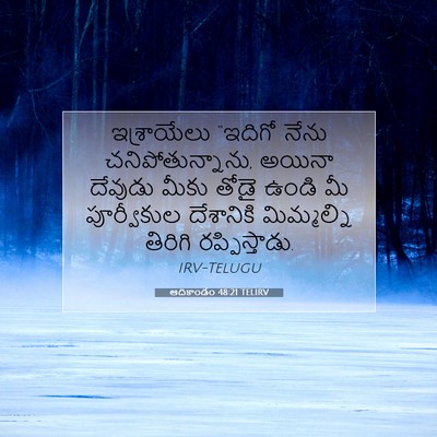 Picture 07 - ఆదికాండం 48:21 TELIRV - ఇశ్రాయేలు “ఇదిగో - Bible Verse Picture