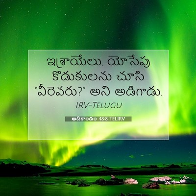 Picture 07 - ఆదికాండం 48:8 TELIRV - ఇశ్రాయేలు, యోసేపు - Bible Verse Picture