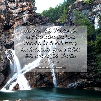 Picture 07 - ఆదికాండం 49:33 TELIRV - యాకోబు తన - Bible Verse Picture