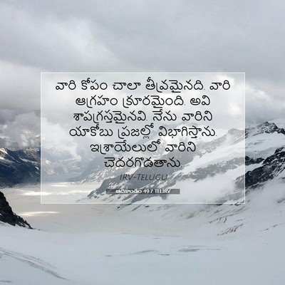 Picture 07 - ఆదికాండం 49:7 TELIRV - వారి కోపం చాలా - Bible Verse Picture