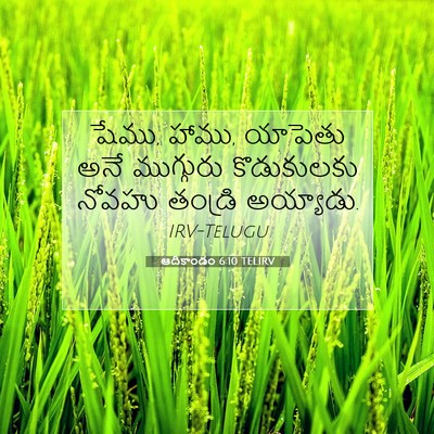 Picture 07 - ఆదికాండం 6:10 TELIRV - షేము, హాము, యాపెతు - Bible Verse Picture