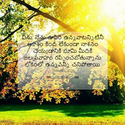Picture 07 - ఆదికాండం 6:17 TELIRV - విను, నేను ఊపిరి - Bible Verse Picture