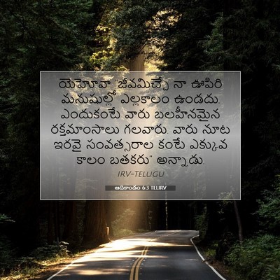 Picture 07 - ఆదికాండం 6:3 TELIRV - యెహోవా “జీవమిచ్చే - Bible Verse Picture