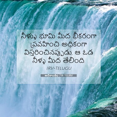 Picture 07 - ఆదికాండం 7:18 TELIRV - నీళ్ళు భూమి మీద - Bible Verse Picture