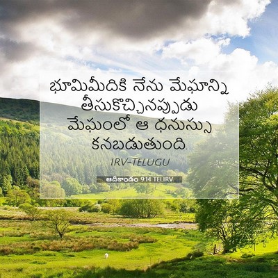 Picture 07 - ఆదికాండం 9:14 TELIRV - భూమిమీదికి నేను - Bible Verse Picture