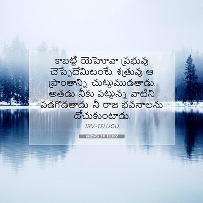 Picture 07 - ఆమోసు 3:11 TELIRV - కాబట్టి యెహోవా - Bible Verse Picture