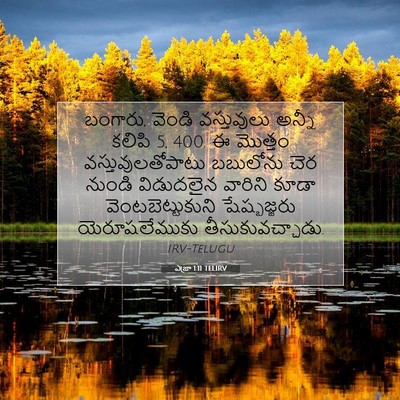 Picture 07 - ఎజ్రా 1:11 TELIRV - బంగారు, వెండి - Bible Verse Picture