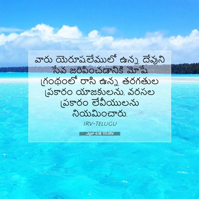 Picture 07 - ఎజ్రా 6:18 TELIRV - వారు యెరూషలేములో - Bible Verse Picture