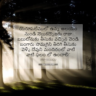 Picture 07 - ఎజ్రా 6:5 TELIRV - యెరూషలేములో ఉన్న - Bible Verse Picture