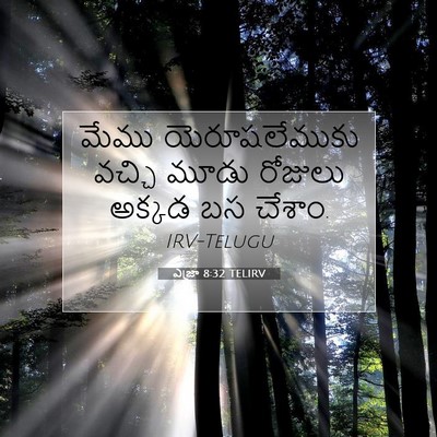 Picture 07 - ఎజ్రా 8:32 TELIRV - మేము యెరూషలేముకు - Bible Verse Picture