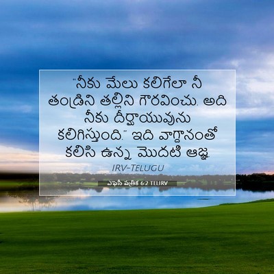 Picture 07 - ఎఫెసీ పత్రిక 6:2 TELIRV - “నీకు మేలు - Bible Verse Picture