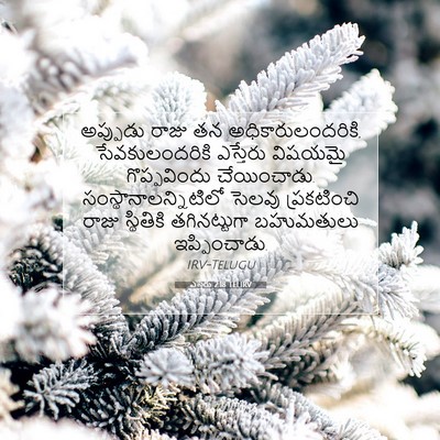 Picture 07 - ఎస్తేరు 2:18 TELIRV - అప్పుడు రాజు తన - Bible Verse Picture