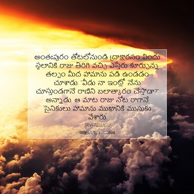 Picture 07 - ఎస్తేరు 7:8 TELIRV - అంతఃపురం - Bible Verse Picture
