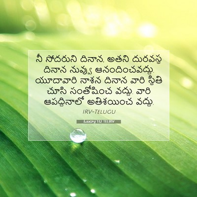 Picture 07 - ఓబద్యా 1:12 TELIRV - నీ సోదరుని దినాన, - Bible Verse Picture