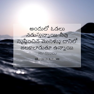 Picture 07 - కీర్తన 104:26 TELIRV - అందులో ఓడలు - Bible Verse Picture