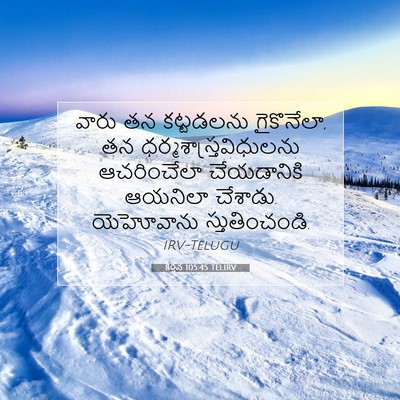 Picture 07 - కీర్తన 105:45 TELIRV - వారు తన కట్టడలను - Bible Verse Picture