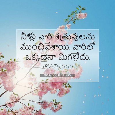 Picture 07 - కీర్తన 106:11 TELIRV - నీళ్లు వారి - Bible Verse Picture