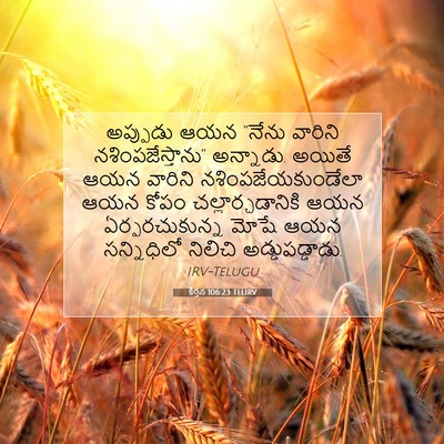 Picture 07 - కీర్తన 106:23 TELIRV - అప్పుడు ఆయన “నేను - Bible Verse Picture