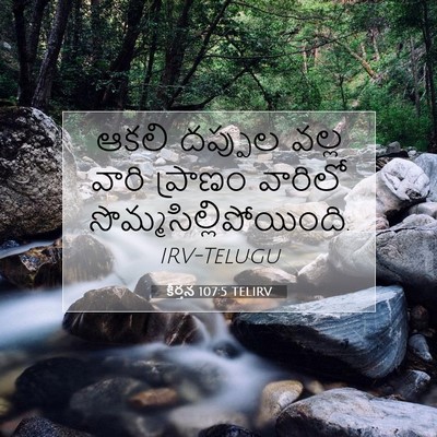 Picture 07 - కీర్తన 107:5 TELIRV - ఆకలి దప్పుల వల్ల - Bible Verse Picture