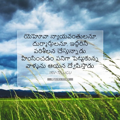 Picture 07 - కీర్తన 11:5 TELIRV - యెహోవా - Bible Verse Picture