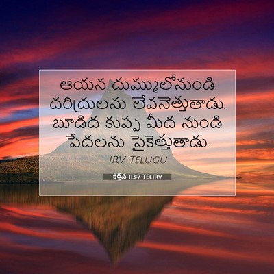 Picture 07 - కీర్తన 113:7 TELIRV - ఆయన దుమ్ములోనుండి - Bible Verse Picture