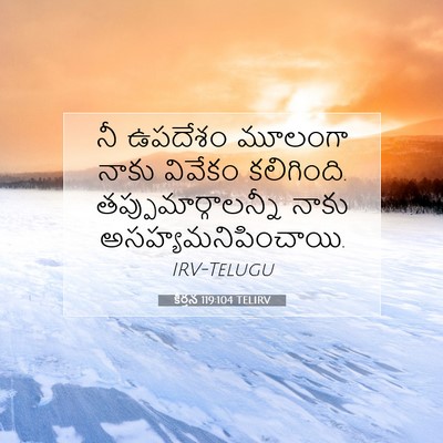 Picture 07 - కీర్తన 119:104 TELIRV - నీ ఉపదేశం మూలంగా - Bible Verse Picture