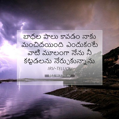 Picture 07 - కీర్తన 119:71 TELIRV - బాధల పాలు కావడం - Bible Verse Picture