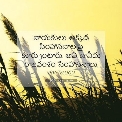 Picture 07 - కీర్తన 122:5 TELIRV - నాయకులు అక్కడ - Bible Verse Picture