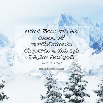 Picture 07 - కీర్తన 136:12 TELIRV - ఆయన చెయ్యి చాపి తన - Bible Verse Picture