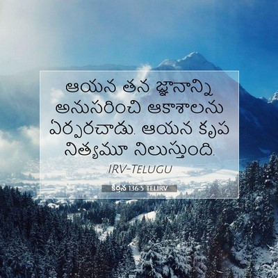 Picture 07 - కీర్తన 136:5 TELIRV - ఆయన తన జ్ఞానాన్ని - Bible Verse Picture