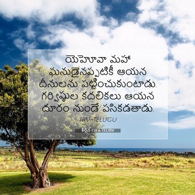Picture 07 - కీర్తన 138:6 TELIRV - యెహోవా మహా - Bible Verse Picture