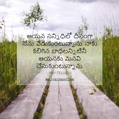 Picture 07 - కీర్తన 142:2 TELIRV - ఆయన సన్నిధిలో - Bible Verse Picture