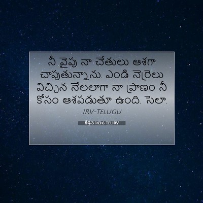 Picture 07 - కీర్తన 143:6 TELIRV - నీ వైపు నా చేతులు - Bible Verse Picture