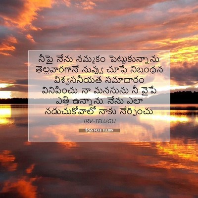 Picture 07 - కీర్తన 143:8 TELIRV - నీపై నేను నమ్మకం - Bible Verse Picture