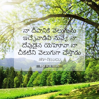 Picture 07 - కీర్తన 18:28 TELIRV - నా దీపానికి - Bible Verse Picture