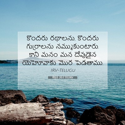 Picture 07 - కీర్తన 20:7 TELIRV - కొందరు రథాలను, - Bible Verse Picture