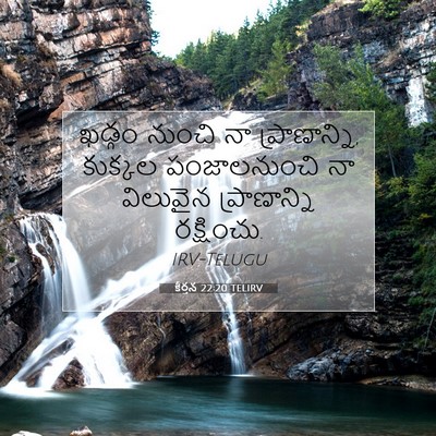 Picture 07 - కీర్తన 22:20 TELIRV - ఖడ్గం నుంచి నా - Bible Verse Picture