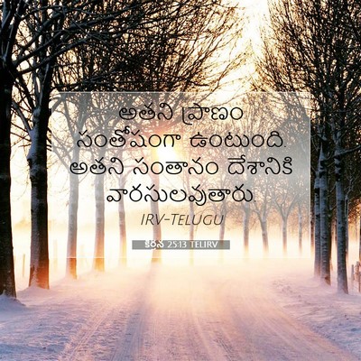 Picture 07 - కీర్తన 25:13 TELIRV - అతని ప్రాణం - Bible Verse Picture