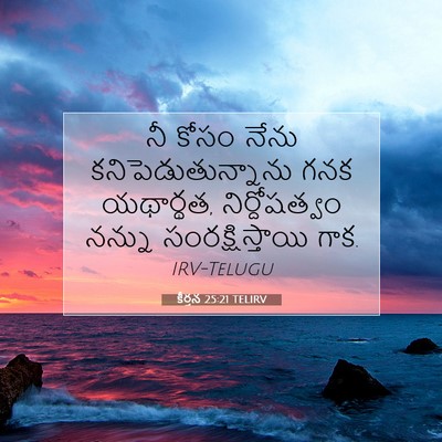 Picture 07 - కీర్తన 25:21 TELIRV - నీ కోసం నేను - Bible Verse Picture