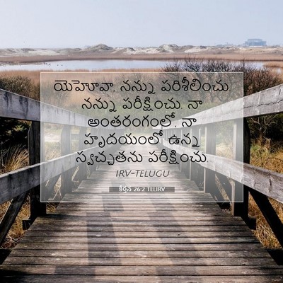 Picture 07 - కీర్తన 26:2 TELIRV - యెహోవా, నన్ను - Bible Verse Picture