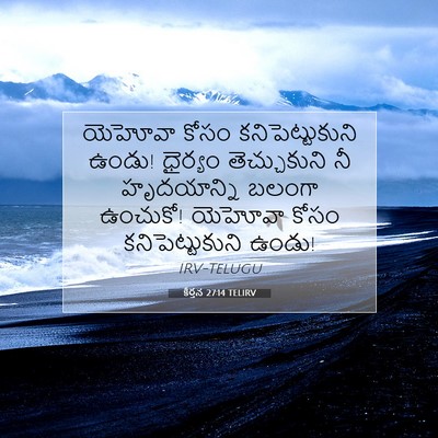 Picture 07 - కీర్తన 27:14 TELIRV - యెహోవా కోసం - Bible Verse Picture