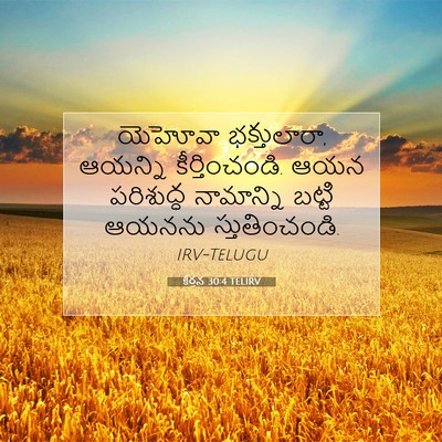 Picture 07 - కీర్తన 30:4 TELIRV - యెహోవా భక్తులారా, - Bible Verse Picture