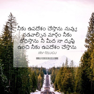 Picture 07 - కీర్తన 32:8 TELIRV - నీకు ఉపదేశం - Bible Verse Picture