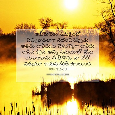 Picture 07 - కీర్తన 34:1 TELIRV - అబీమెలెకు - Bible Verse Picture