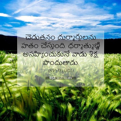 Picture 07 - కీర్తన 34:21 TELIRV - చెడుతనం - Bible Verse Picture