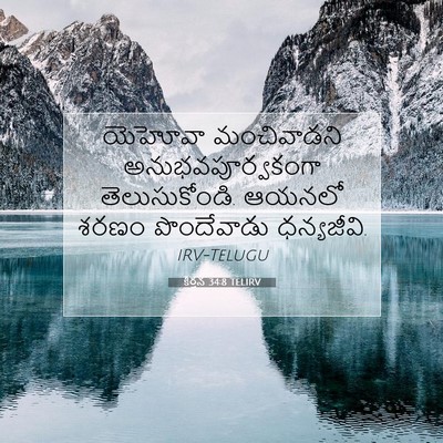 Picture 07 - కీర్తన 34:8 TELIRV - యెహోవా మంచివాడని - Bible Verse Picture