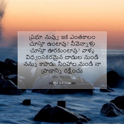Picture 07 - కీర్తన 35:17 TELIRV - ప్రభూ, నువ్వు ఇక - Bible Verse Picture