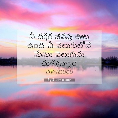 Picture 07 - కీర్తన 36:9 TELIRV - నీ దగ్గర జీవపు ఊట - Bible Verse Picture
